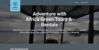 Hero page for Africa Green Tours tourism website