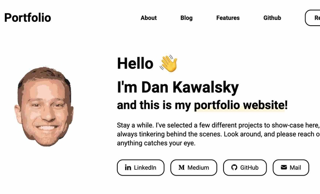 A preview of my portfolio site