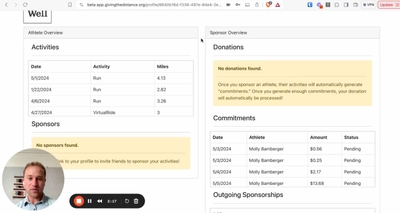 Giving the Distance project homepage screenshot